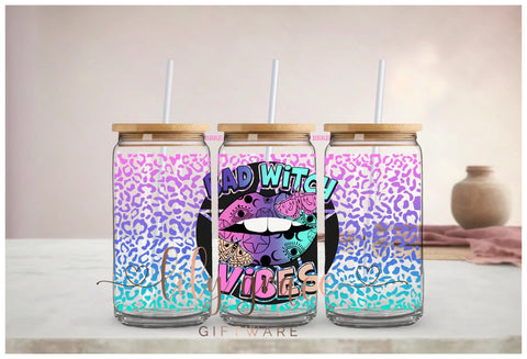 Bad Witch Vibes Glass Can Smoothie Tumbler