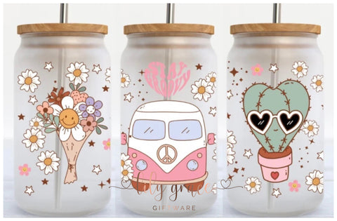 Stay Groovy Glass Can Smoothie Tumbler