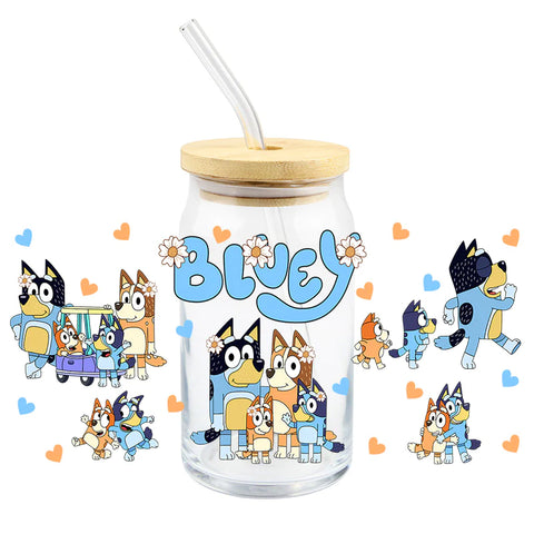 Blue Dog Glass Can Smoothie Tumbler