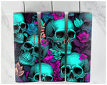 Skulls With Flowers 20oz Skinny Insulated Tumbler