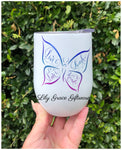 Live Laugh Love Be Kind Butterfly Wine Tumbler