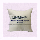 Mum Personalised Linen Cushion Cover